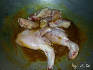 Adding chicken to khichdi